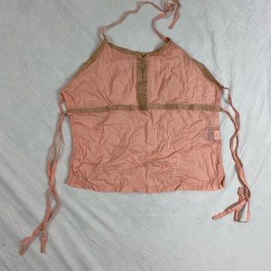Vintage Funky People Tie Back Halter Top